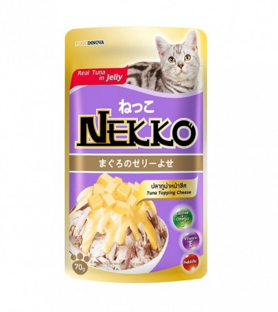 Nekko อาหารเปียกแบบซองสำหรับแมว รสทูน่า+หน้าชีส ในเยลลี่ / 6 ซอง
