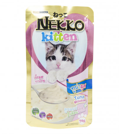 Nekko อาหารเปียกแบบซองสำหรับลูกแมว รสทูน่ามูส / 6 ซอง