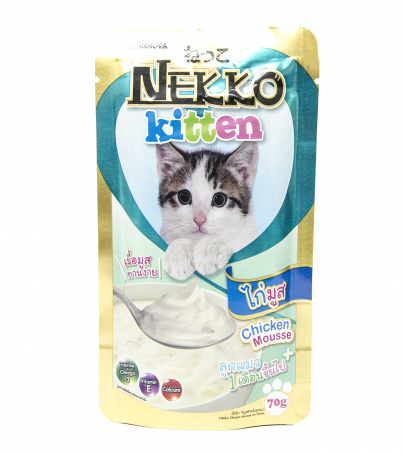 Nekko อาหารเปียกแบบซองสำหรับลูกแมว รสไก่มูส / 6 ซอง