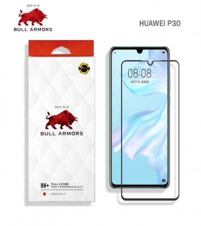Bullarmors Huawei P30 (หัวเว่ย) กระจกกันรอย 9H+ แกร่ง เต็มจอ สัมผัสลื่น 