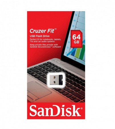 SanDisk 64GB Cruzer Fit USB Flash Drive (SDCZ33_064G_G35)