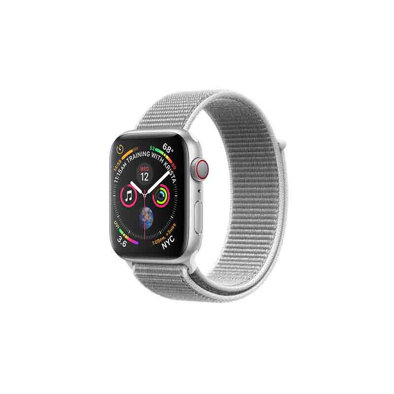 apple watch series 4 gps silver aluminium case with seashell sport loop
