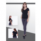เสื้อยืดคอวี สีใช้ง่าย