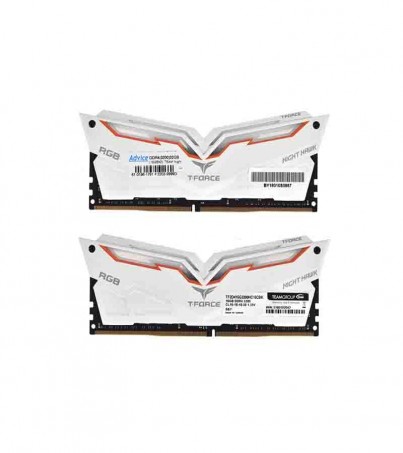TEAM Night Hawk 32GB RGB White (16GBX2) RAM DDR4(3200) 