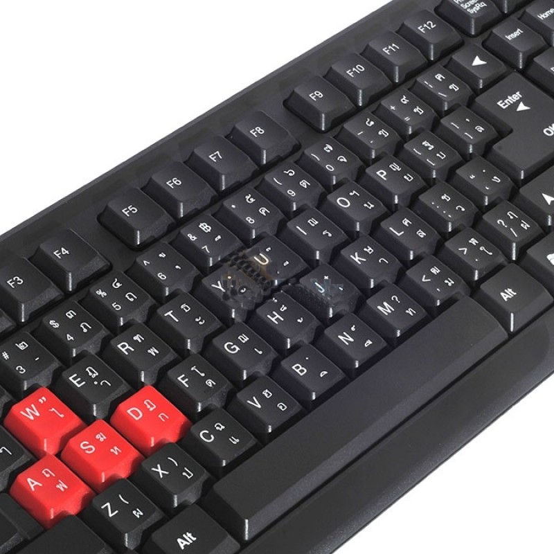 NUBWO NK15 QUIET USB Keyboard (Black/Red) SuperTstore