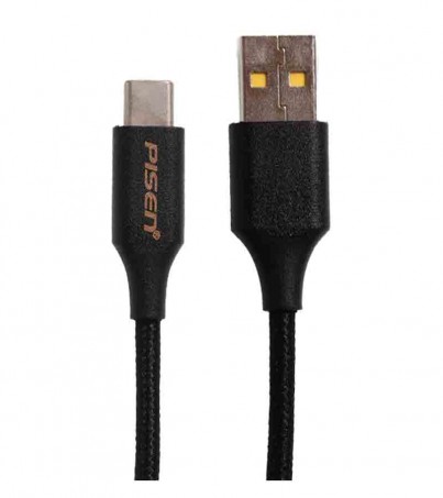 Cable USB To Type-C (1M,TC10-1000) 'PISEN' Black 