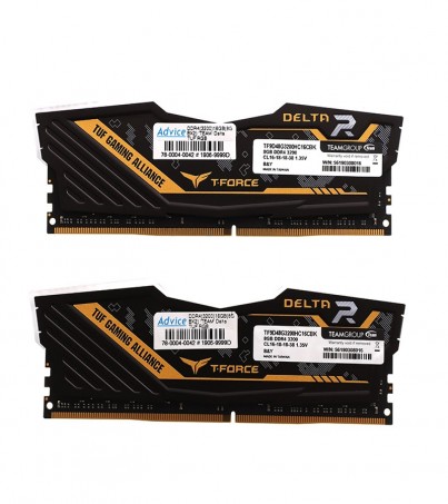 RAM DDR4(3200) 16GB (8GBX2) TEAM Delta TUF RGB