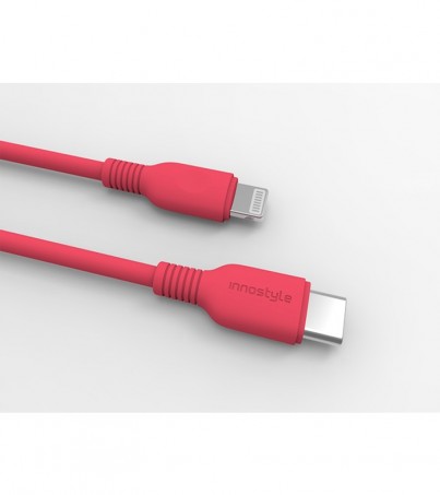 INNOSTYLE สายชาร์จ USB-C to Lightning 1.2M (1.2 เมตร,สีแดง) รุ่น ICL120TORN
