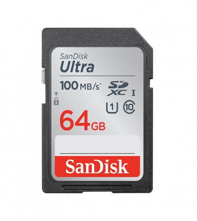 SD Card 64GB Class 10 SanDisk ULTRA (100MB/s.)