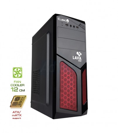 ATX Case (NP) CUBIC Lava (Black/Red) By SuperTStore