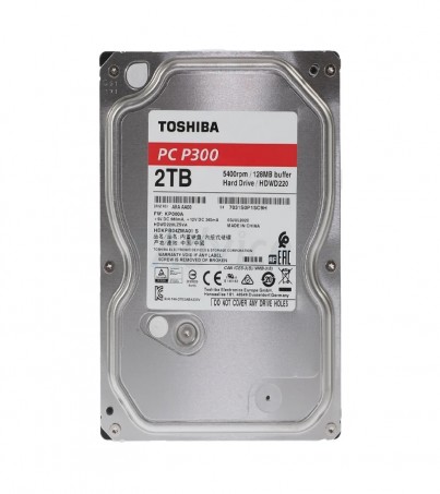 2 TB HDD TOSHIBA P300 (5400RPM, 128MB, SATA-3, HDWD220UZSVA) (By SuperTStore) 